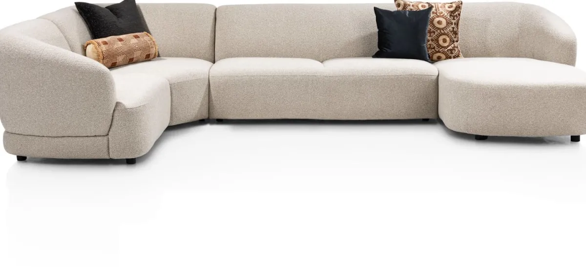 Clearance XOOON Cervo, 1 zits arm links - hoek big - 2,5 zits zonder armen - longchair gebogen rechts