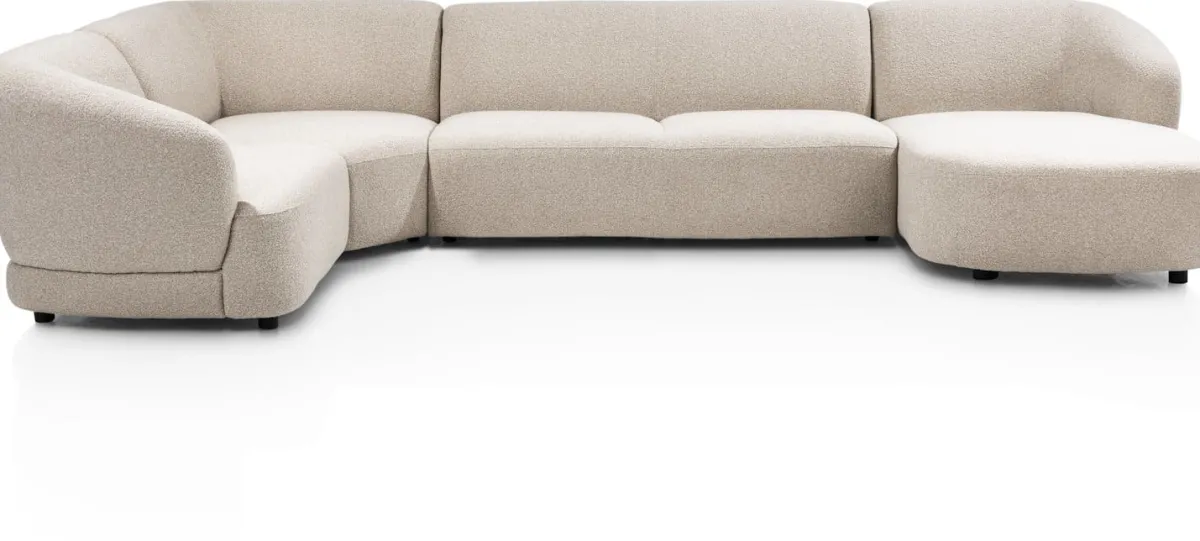 Clearance XOOON Cervo, 1 zits arm links - hoek big - 2,5 zits zonder armen - longchair gebogen rechts