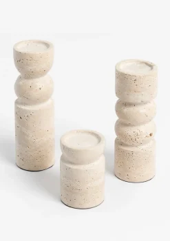 Best XOOON COCOmaison, Ivy set van 3 kandelaren - Cremekleurig