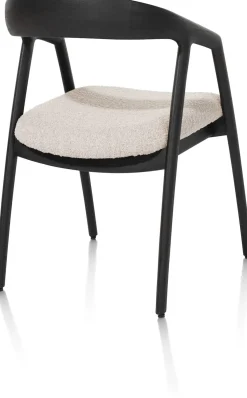 Online XOOON DANTE armstoel - eik antraciet met gestoffeerde zit in stof Brioni