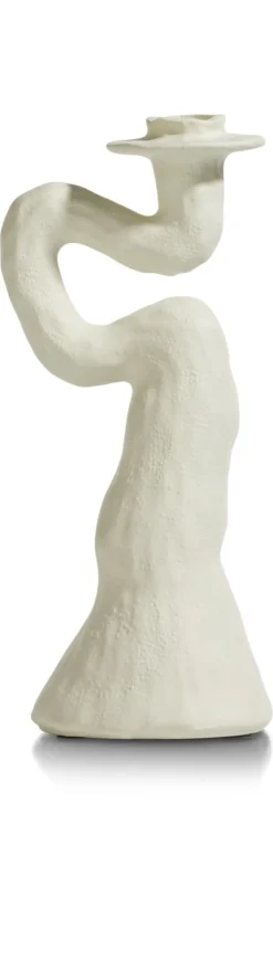 Outlet XOOON Debra abstracte kandelaar creme wit H30cm - COCOmaison