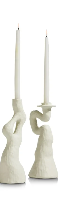 Outlet XOOON Debra abstracte kandelaar creme wit H30cm - COCOmaison