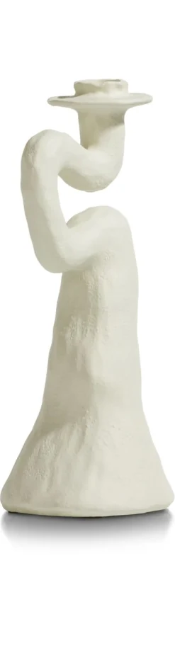 Outlet XOOON Debra abstracte kandelaar creme wit H30cm - COCOmaison