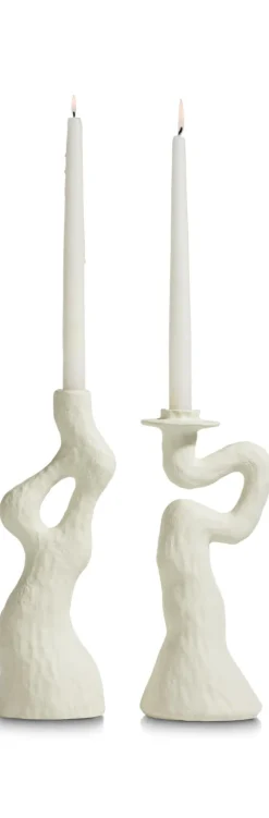 Outlet XOOON Debra abstracte kandelaar creme wit H30cm - COCOmaison