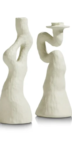 Online XOOON Debra abstracte vaas creme wit H32cm - COCOmaison