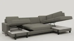 Online XOOON Denver, U-bank rechts - Livigno - grijs