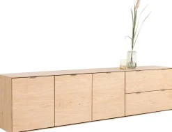 Best XOOON Elements 3-deurs eikenfineer dressoir met lades 240cm