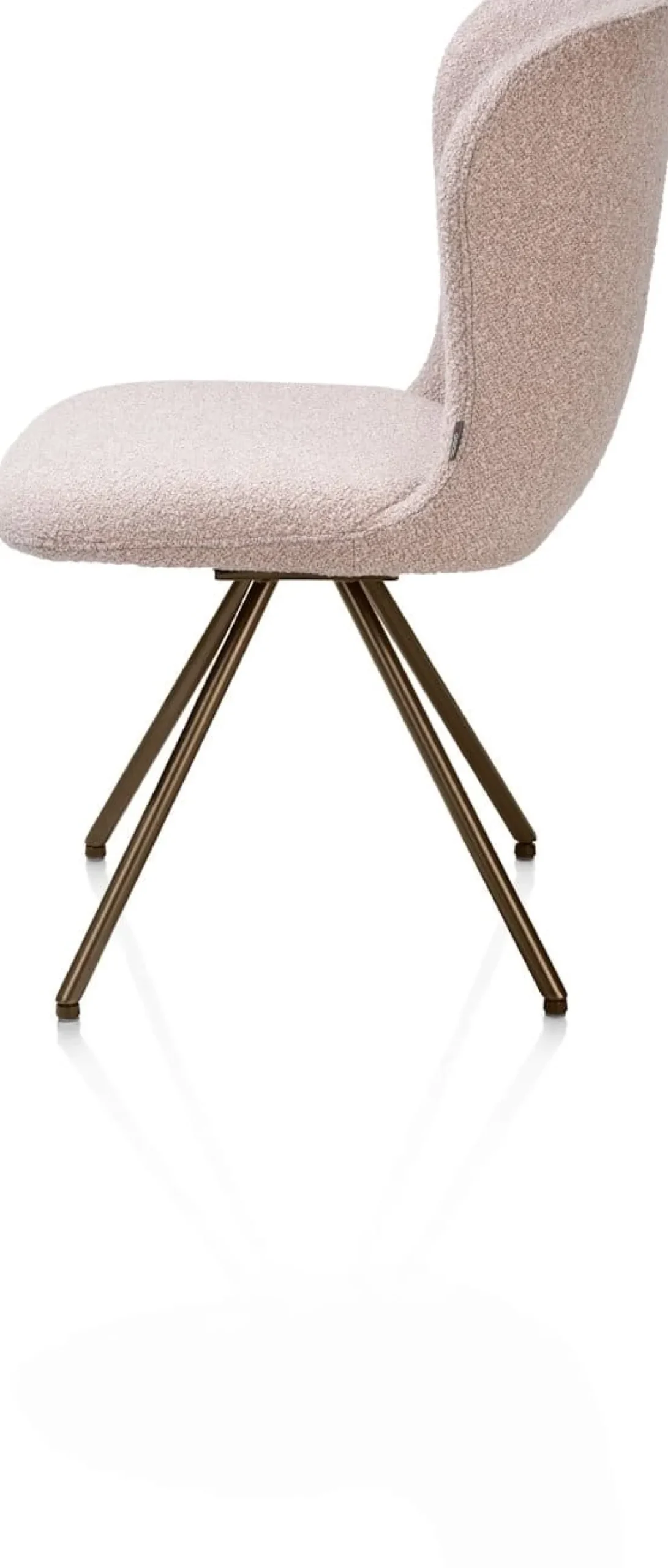 XOOON Ethan, eetkamerstoel - draaibaar steelbrown - 4-poot - stof Cloudy - Roze