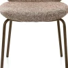 New XOOON Fae, eetkamerstoel - 4-pootjes steelbrown - stof Bellini - koper