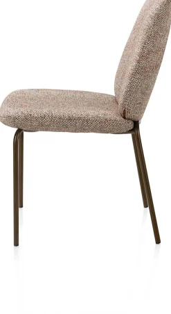 New XOOON Fae, eetkamerstoel - 4-pootjes steelbrown - stof Bellini - koper