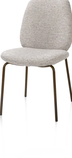 XOOON Fae, eetkamerstoel - 4-pootjes steelbrown - stof Bellini - Kiezel