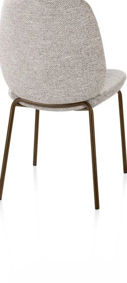 XOOON Fae, eetkamerstoel - 4-pootjes steelbrown - stof Bellini - Kiezel