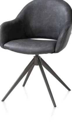 XOOON Finn, armstoel terugdraai - graphiet frame - stof Pala - Antraciet