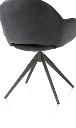 XOOON Finn, armstoel terugdraai - graphiet frame - stof Pala - Antraciet