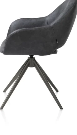 XOOON Finn, armstoel terugdraai - graphiet frame - stof Pala - Antraciet