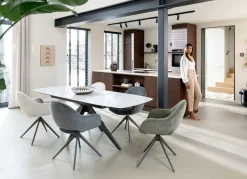 XOOON FINN armstoel terugdraai - stof Livigno - okergeel