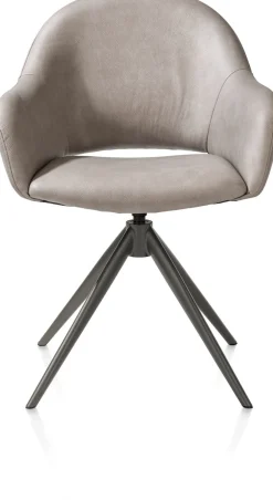 New XOOON Finn, armstoel terugdraai - graphiet frame - stof Pala - Lichtgrijs