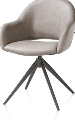 New XOOON Finn, armstoel terugdraai - graphiet frame - stof Pala - Lichtgrijs