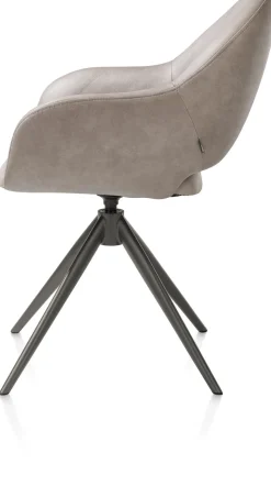 New XOOON Finn, armstoel terugdraai - graphiet frame - stof Pala - Lichtgrijs