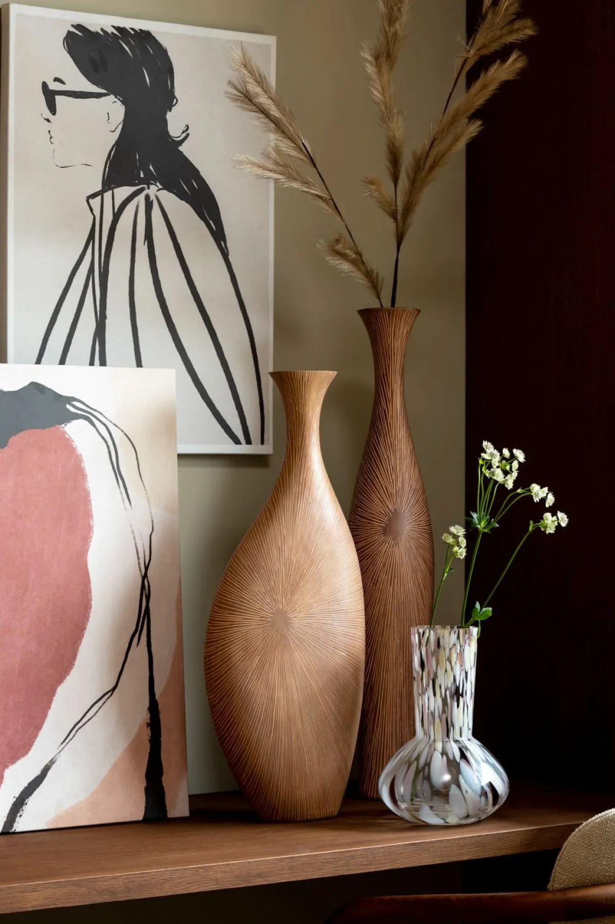 Outlet XOOON Gigi vaas H82,5cm in de kleur Bruin - COCOmaison