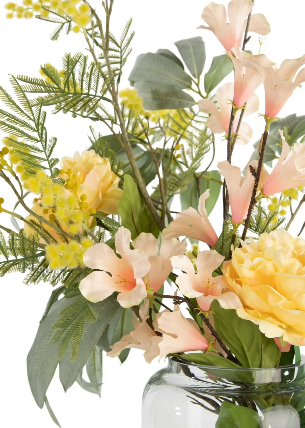 Clearance XOOON Hibiscus Branch H115cm kunstbloem in de kleur Oranje