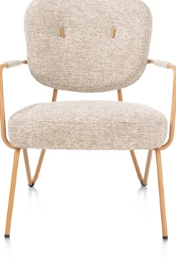 Discount XOOON June fauteuil in combi stof met zwart metalen frame