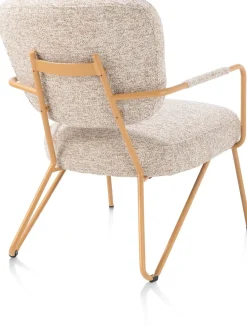 Discount XOOON June fauteuil in combi stof met zwart metalen frame