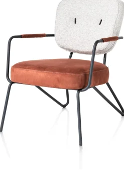 Discount XOOON June fauteuil in combi stof met zwart metalen frame