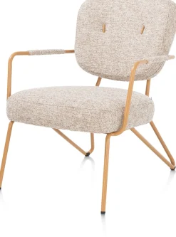 Discount XOOON June fauteuil in combi stof met zwart metalen frame