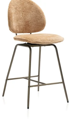 Best XOOON Kjel barstoel - champagne frame in de kleur Okergeel