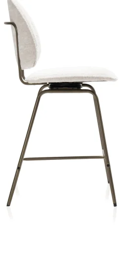 Outlet XOOON Kjel barstoel champagne frame in de kleur Crème - COCOmaison