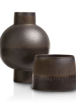 Outlet XOOON Lara keramieken vaas met metallic finish H38cm - COCOmaison