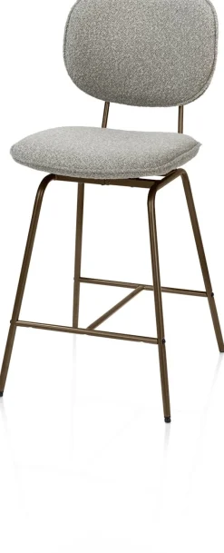 Best XOOON Lexi, barstoel - steelbrown - draaibaar - stof Cloudy - Olijf