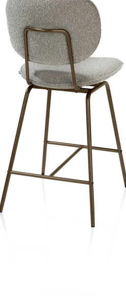 Best XOOON Lexi, barstoel - steelbrown - draaibaar - stof Cloudy - Olijf