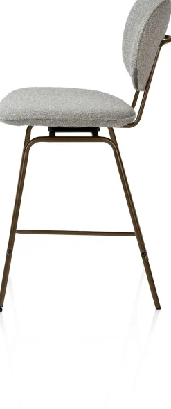 Best XOOON Lexi, barstoel - steelbrown - draaibaar - stof Cloudy - Olijf