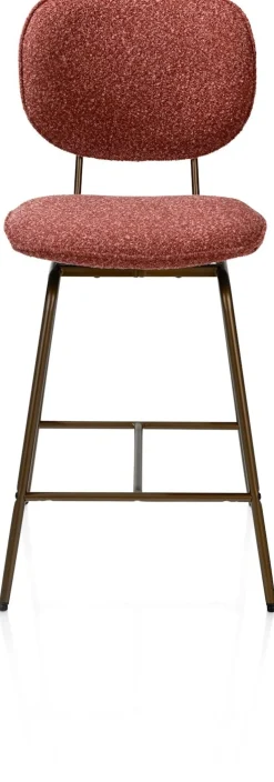 New XOOON Lexi, barstoel - steelbrown - draaibaar - stof Cloudy - koper