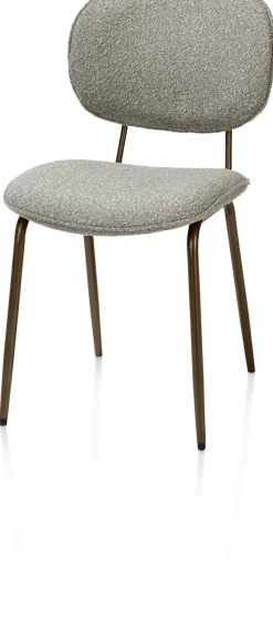 Best XOOON Lexi, eetkamerstoel - steelbrown - stof Cloudy - Olijf