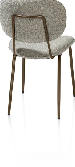 Best XOOON Lexi, eetkamerstoel - steelbrown - stof Cloudy - Olijf