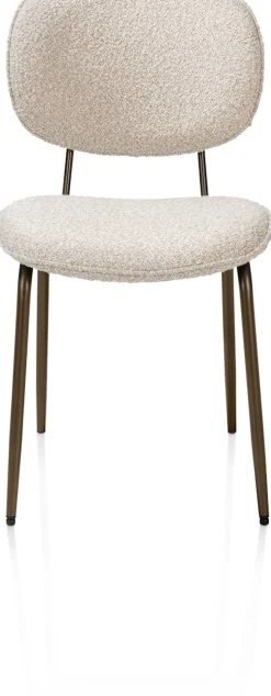 Best XOOON Lexi, eetkamerstoel - steelbrown - stof Cloudy - beige