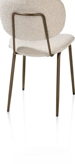 Best XOOON Lexi, eetkamerstoel - steelbrown - stof Cloudy - beige