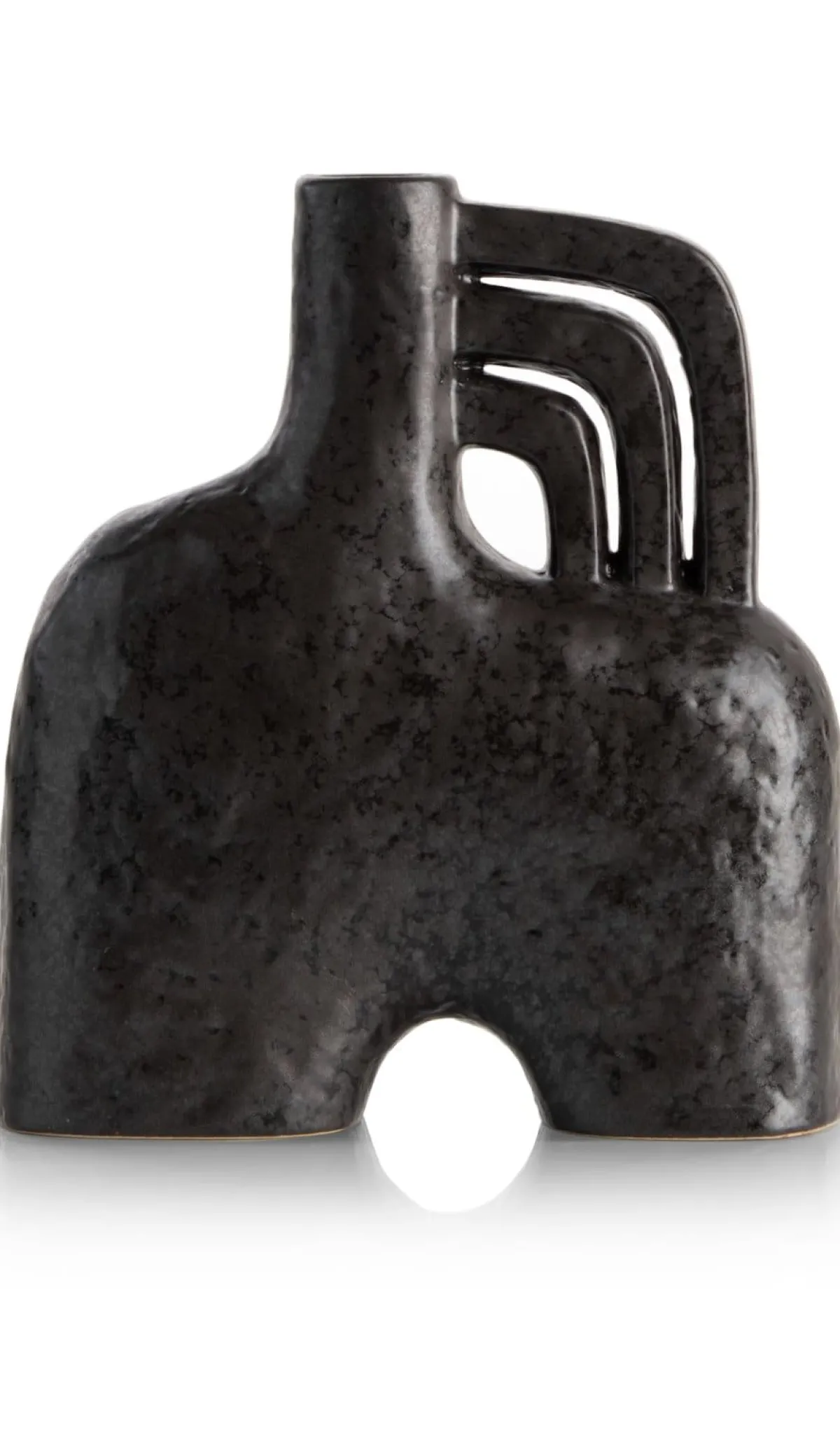 Discount XOOON Lina vaas H21cm in de kleur Zwart - COCOmaison