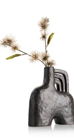 Discount XOOON Lina vaas H21cm in de kleur Zwart - COCOmaison