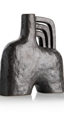 Discount XOOON Lina vaas H21cm in de kleur Zwart - COCOmaison