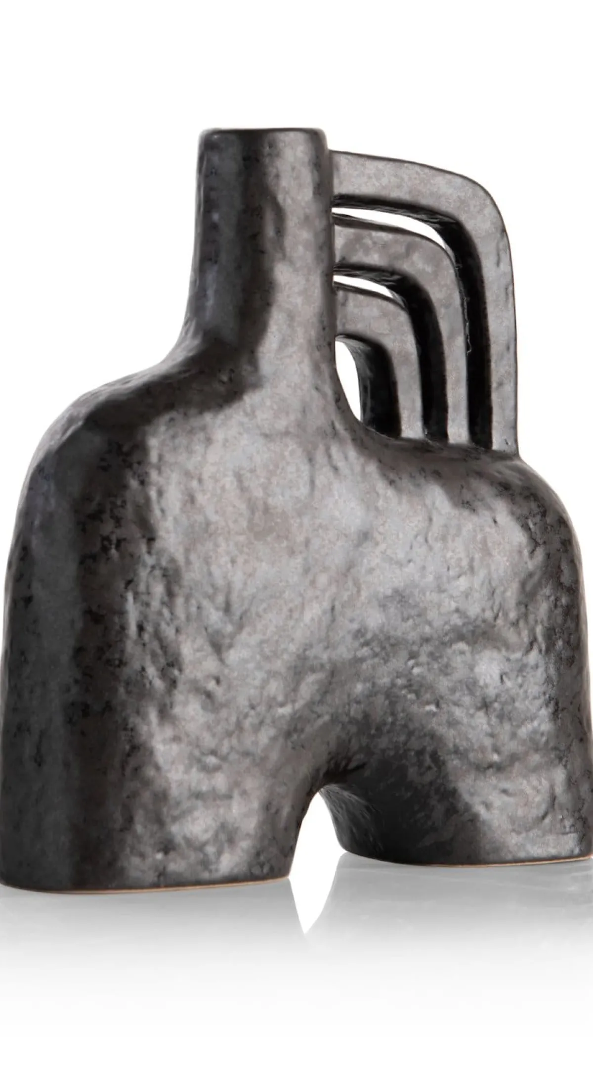 Discount XOOON Lina vaas H21cm in de kleur Zwart - COCOmaison