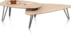 XOOON LINDFIELD salontafelset 110 x 80 cm / 90 x 55 cm - eiken look