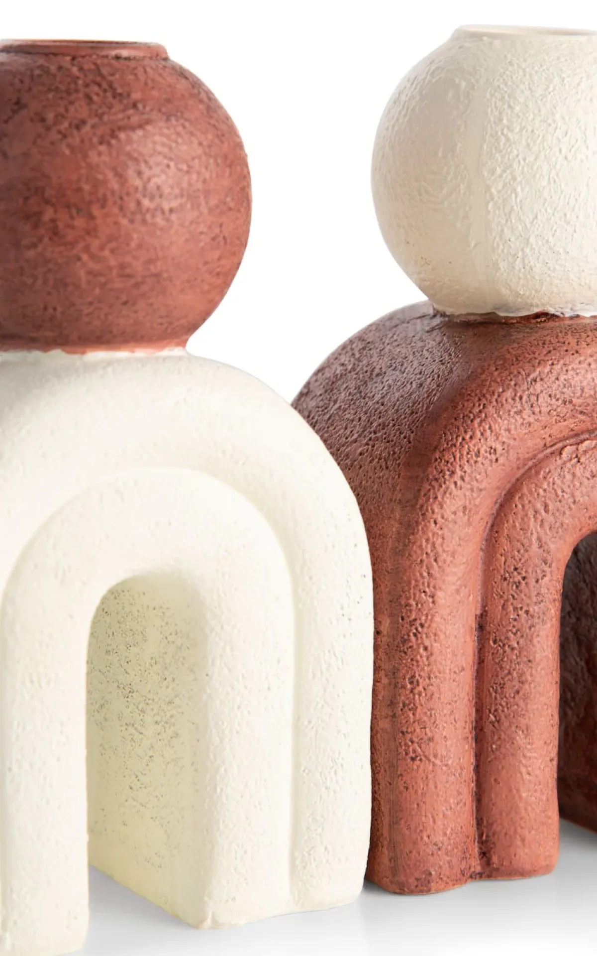 New XOOON Lot kandelaar H15,5cm in de kleur Crème - COCOmaison