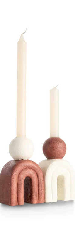 Outlet XOOON Lot kandelaar H15,5cm in de kleur Bruin - COCOmaison