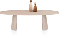 Online XOOON Lund, eetkamertafel ovaal 270 x 120 cm. - stone-skin - cone poot - Desert