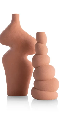 Hot XOOON Maria kandelaar H23,5cm in de kleur Terra Cotta - COCOmaison