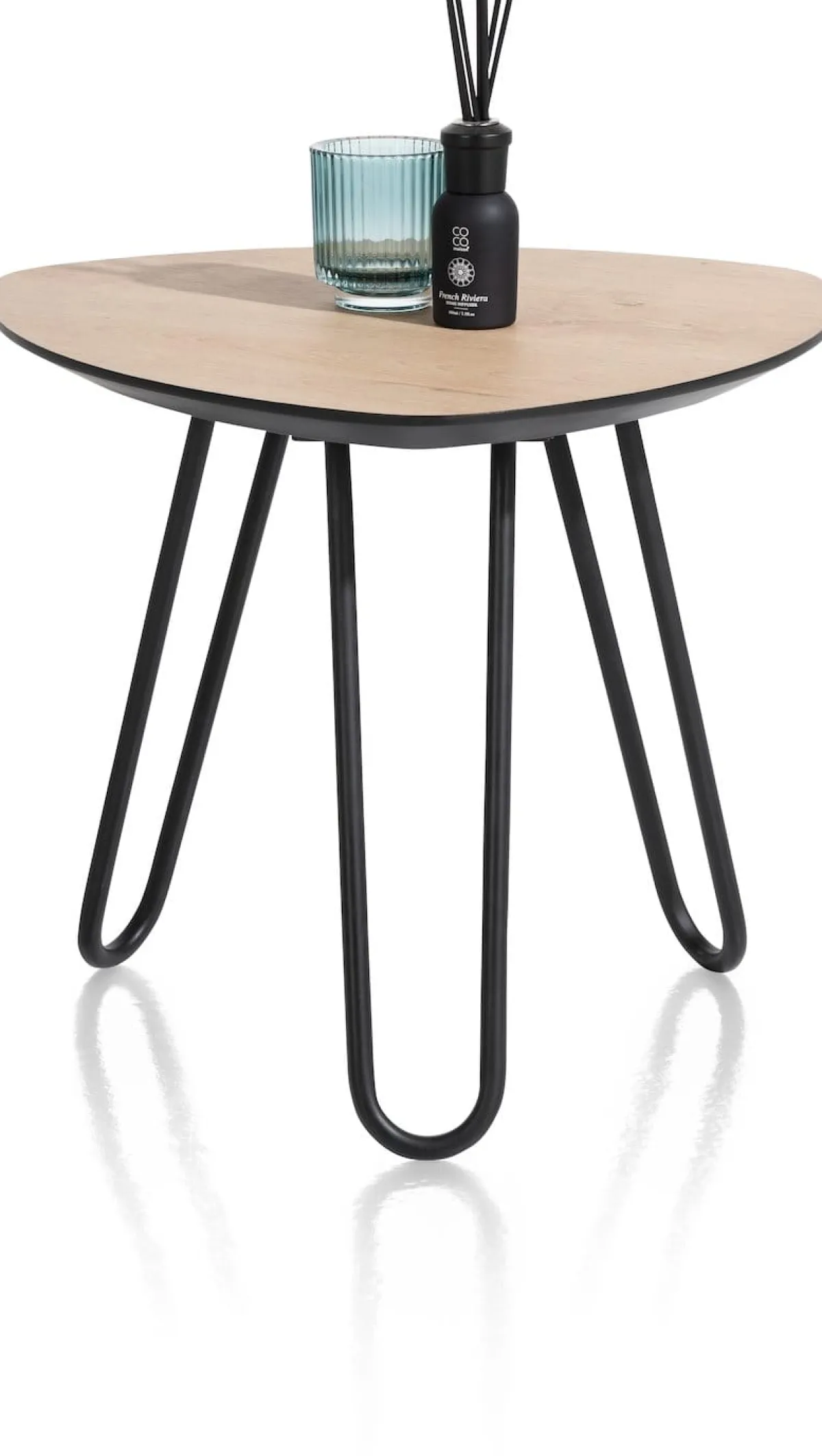 New XOOON Masura bijzettafel met zwart metalen poot 53,5x52,5cm